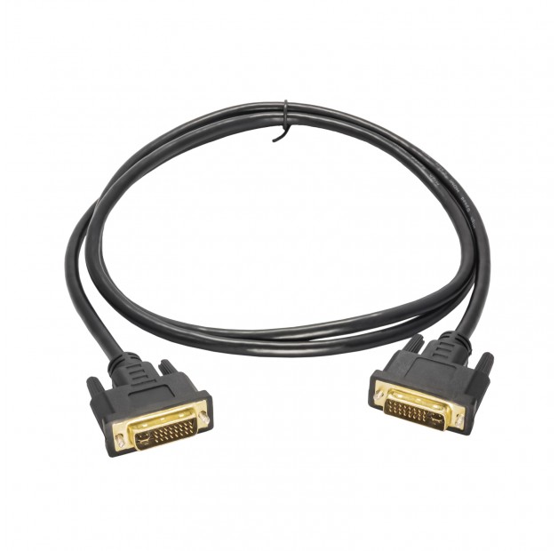 Kabel DVI-DVI 1.8m pozłacany 24+5 pinów.