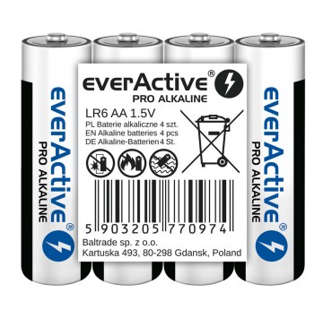 Baterie alkaliczne everActive LR6 (R6) AA 1.5V 4 szt. opakowanie bulk.