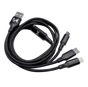 Kabel USB 3 w 1 (Typ C, Micro USB oraz Lightning)