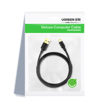Ugreen 5-pinowy pozłacany kabel USB - mini USB 0,5m czarny (US132)