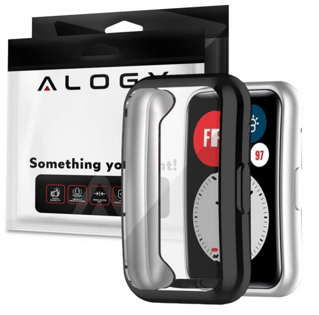 Etui silikonowe TPU nakładka Alogy do Huawei Watch Fit Czarne