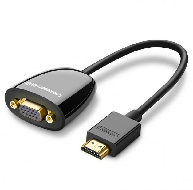 Ugreen kabel przewód przejściówka adapter jednokierunkowy z HDMI (męski) do VGA (żeński) FHD MM105