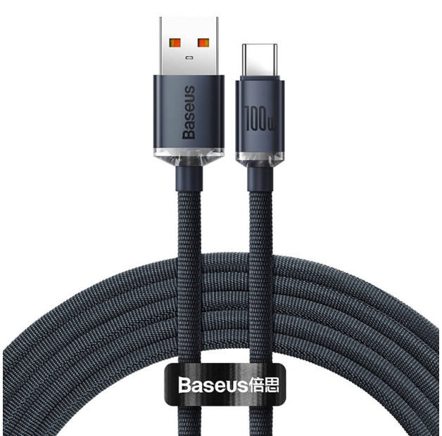 Kabel USB do USB-C Baseus Crystal Shine, 100W, 1.2m (czarny)