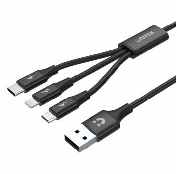 Przewód 3w1 Unitek Lightning Micro USB oraz USB Typ C