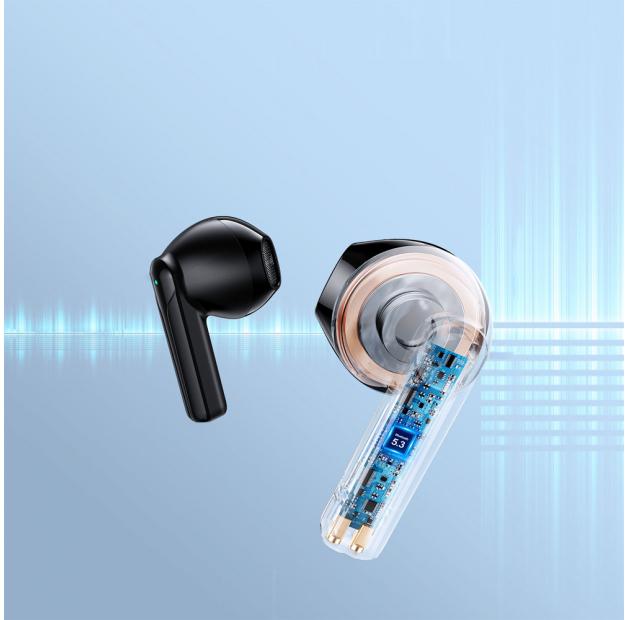 Joyroom słuchawki TWS bezprzewodowe ENC wodoodporne IPX4 Bluetooth 5.3 czarny (JR-TL11)