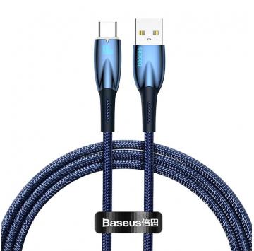 Kabel Baseus Glimmer Series 100W USB-A do USB-C 1m, niebieski