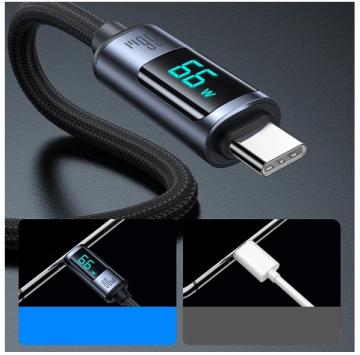 Kabel Joyroom Prism Series A16 USB-C / USB-A 66W 1.2m z wyświetlaczem LED - czarny