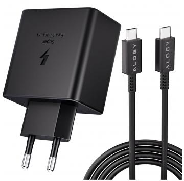 Ładowarka sieciowa USB-C typ C PD Premium szybka 45W 3A + Kabel Type-C 1M Alogy czarna