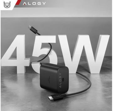 Ładowarka sieciowa USB-C typ C PD Premium szybka 45W 3A + Kabel Type-C 1M Alogy czarna