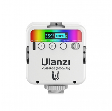 Lampa LED Ulanzi VL49 - RGB, WB (2500 K - 9000 K), biała