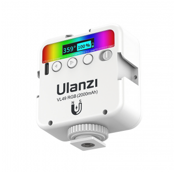 Lampa LED Ulanzi VL49 - RGB, WB (2500 K - 9000 K), biała