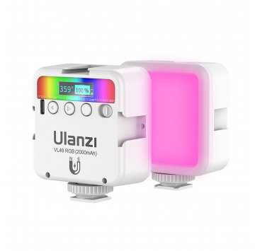 Lampa LED Ulanzi VL49 - RGB, WB (2500 K - 9000 K), biała