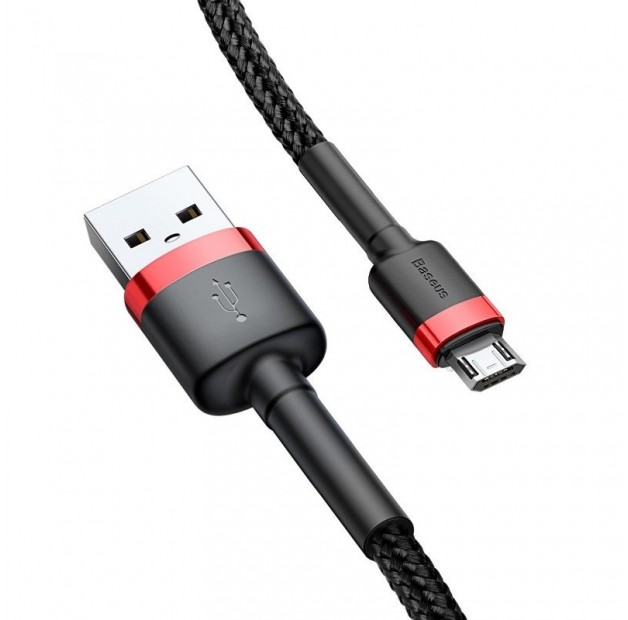 Kabel USB do Micro USB Baseus Cafule 2.4A 1m (czerwono-czarny)
