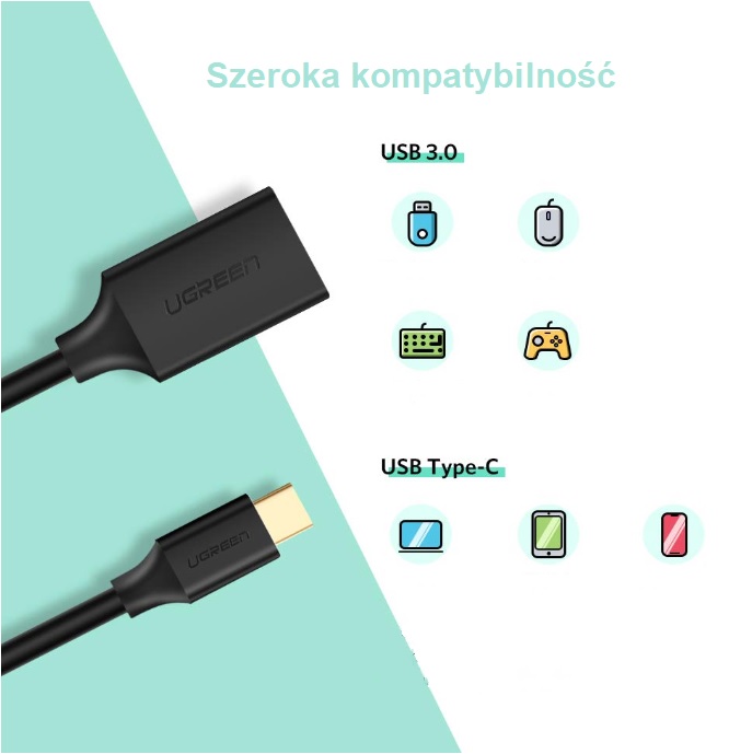 Adapter uGreen OTG USB 3.0 czarny