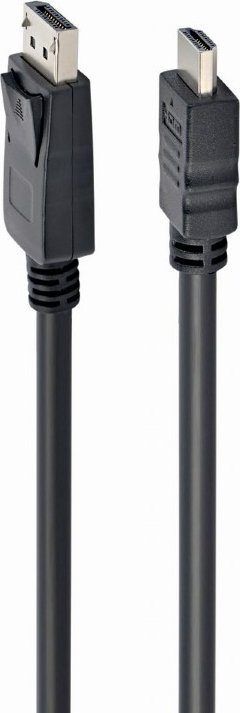 Zbliżenie wtyków kabla DisplayPort do HDMI – złącze DP i HDMI typu A z pozłacanymi stykami