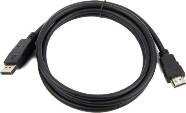 Kabel DisplayPort do HDMI 1,8 m Gembird zwinięty – czarny przewód z wtykiem DP i HDMI