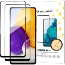 Szkło hartowane Samsung Galaxy A72 4G Wozinsky – dwa szkła full glue z czarną ramką i opakowanie Tempered glass