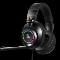 Słuchawki A4Tech Bloody G580 widok na czarnym tle
