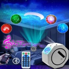 Projektor nieba i gwiazd z pilotem. Opcja księżyca oraz wbudowany głośnik.