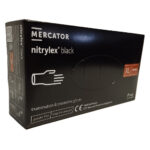 Rękawiczki serwisowe czarne Mercator nitrylex black XL – pudełko 100 sztuk rękawic nitrylowych bezpudrowych