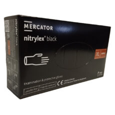 Rękawiczki serwisowe czarne Mercator nitrylex black XL – pudełko 100 sztuk rękawic nitrylowych bezpudrowych