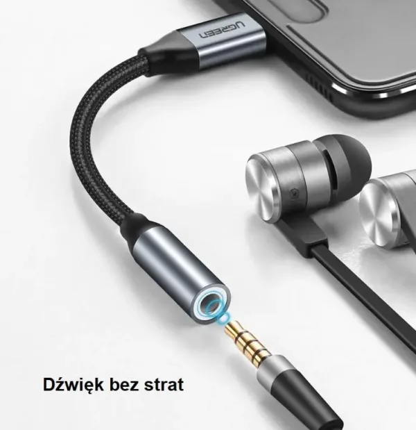 Sposób podłączenia słuchawek ze złączem jack 3.5 mm do adaptera USB Typu C
