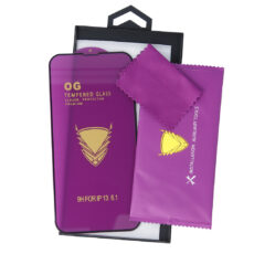 Szkło hartowane 9H iPhone 16 od OG Premium (zawartość zestawu)