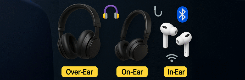 Typy słuchawek - tło