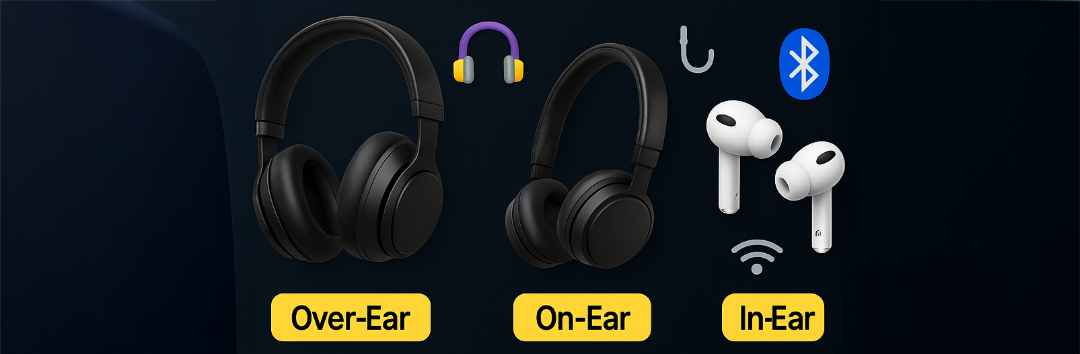 Typy słuchawek - tło