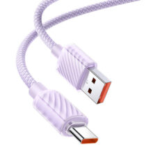 Fioletowy 2m kabel USB C w oplocie 100W