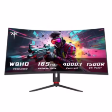 Moniotr 34" zakrzywiony 165 Hz Monitor ultraszary KTC 34 cali, 165 Hz WQHD 3440X1440 Zakrzywiony monitor do gier, monitor PC 1500R, HDR, FreeSync i G-Sync, HDMI, DisplayPort, VESA, regulacja wysokości obrotu i pochylenia, H34S18S
