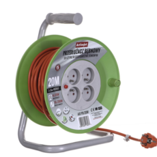 Przedłużacz warsztatowy na bębnie 20 metrów z czterema gniazdami sieciowymi