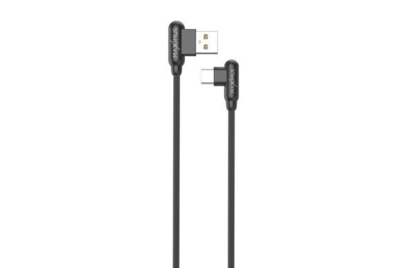 Kabel USB-C kątowy MAXIMUS CORNER Fast Charge 2.4A 1m czarny