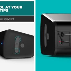 Podświetlane przyciski dotykowe i złącze USB-C głośnika Creative Stage Air V2