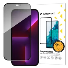 Szkło hartowane Wozinsky Privacy Glass z filtrem Anti-Spy do iPhone 15, czarna ramka