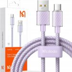 Kabel Mcdodo Dichromatic CA-3655 USB-A – USB-C 6A 100W 2 m fioletowy